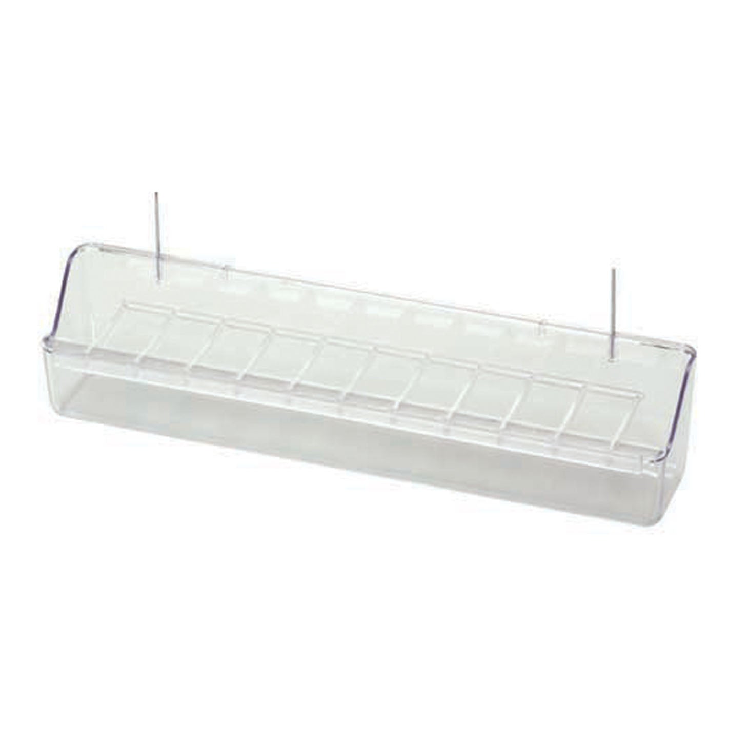 Clear 6 in Long Bird Feeder With Grid