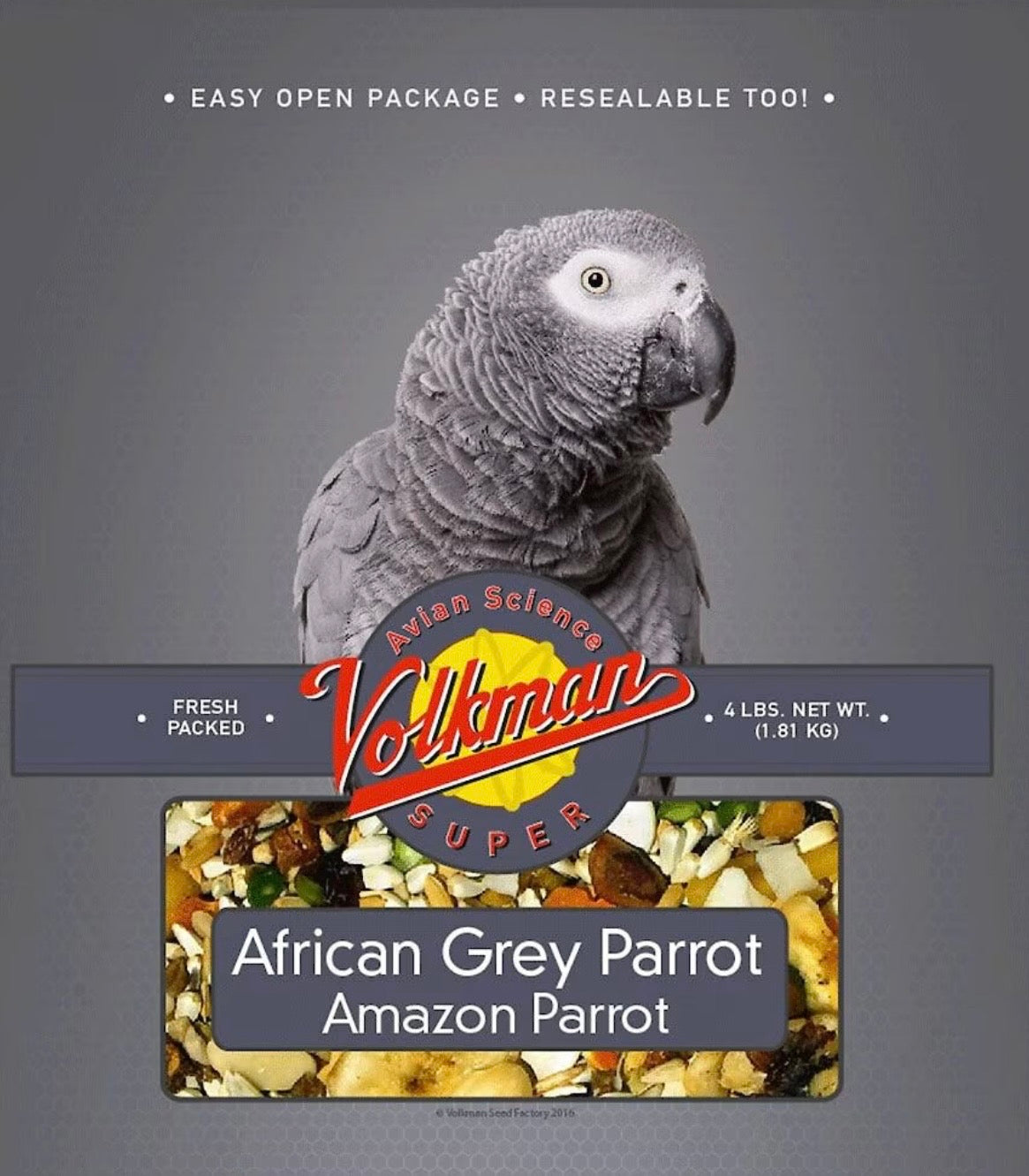 Volkman Avian Science African Gray Parrot 4lbs