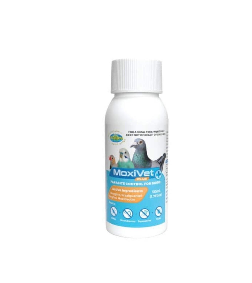 Vetafarm MoxiVet Plus - Moxidectin + Praziquantel Parasite Control for Birds